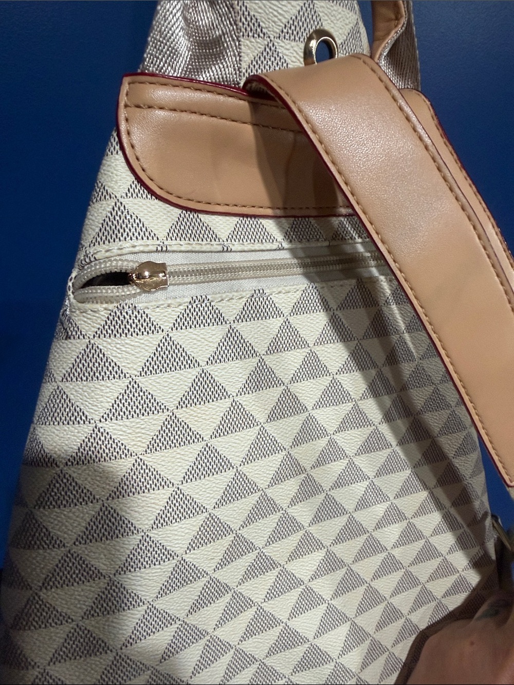 Geometric Print Cream Backpack - Picture 17 of 17